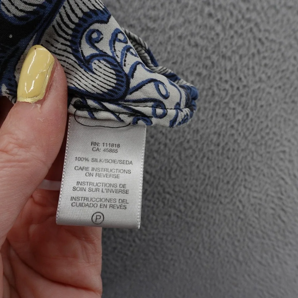 Michael Kors Blouse Size 2X Blue Floral Womens Ruffle‎ Off Shoulder Peasant Top